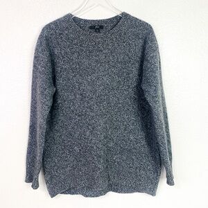 J. Crew Rugged Grey Heather Merino Wool Crewneck Sweater Size L